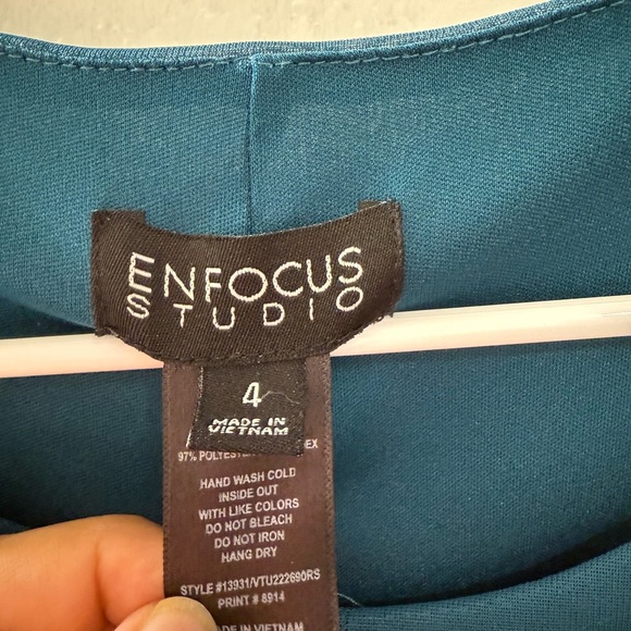 Enfocus Studio Teal and Gray Mini Skirt - Picture 2 of 4